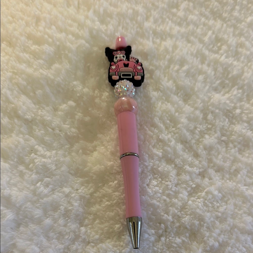 Pink Decorative Pen with Car Design